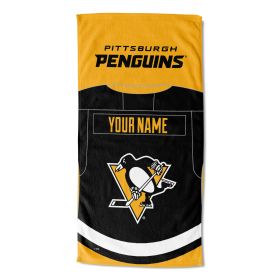 [Personalization Only] Official NHL Jersey Personalized Beach Towel - Penguins