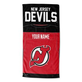 [Personalization Only] Official NHL Jersey Personalized Beach Towel - Devils